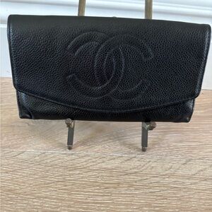 Authentic Chanel timeless wallet with chain to make it a wallet on chain